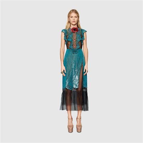 gucci embellished tulle dress|gucci dresses for women.